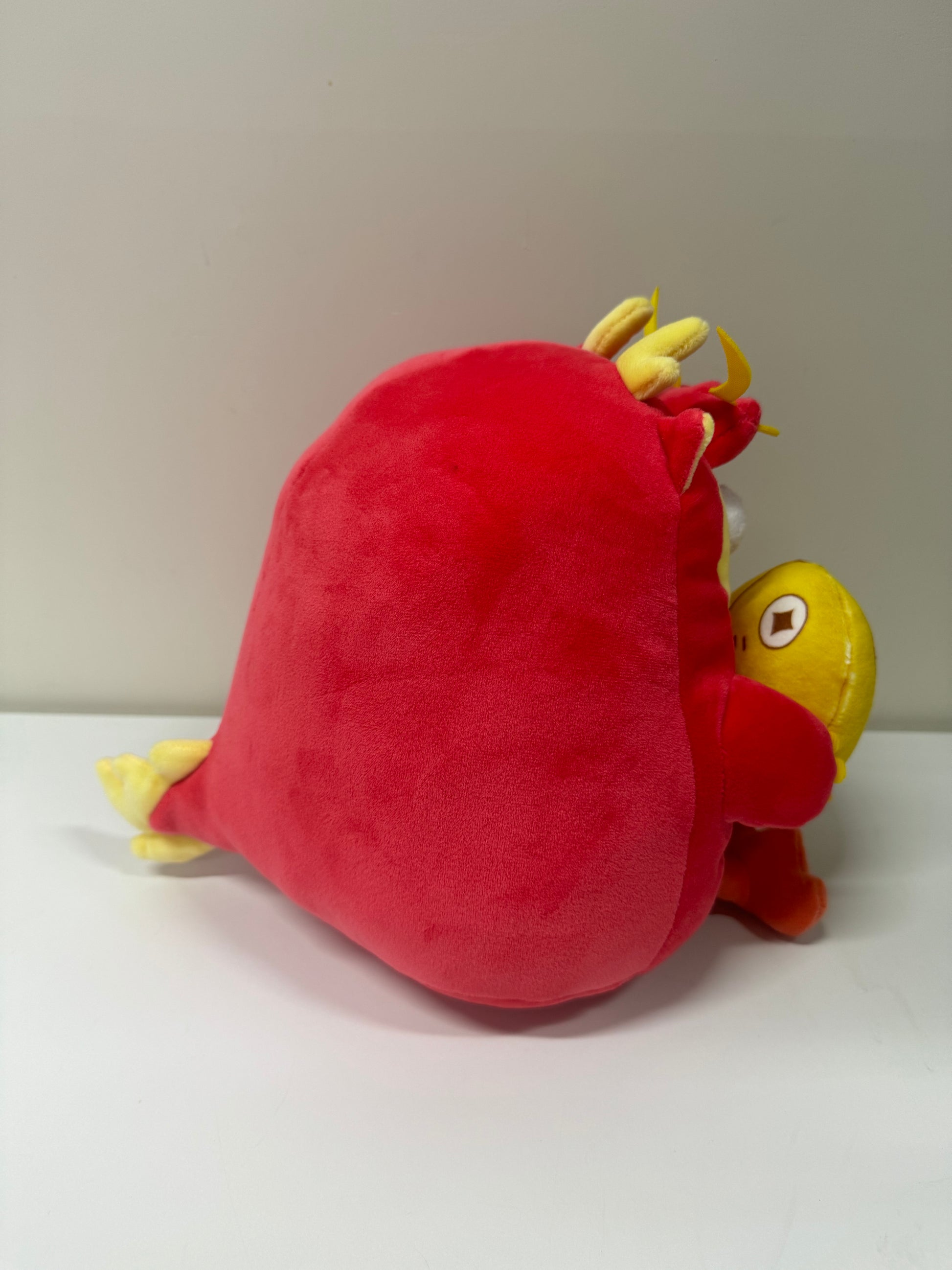 Lovely Chicken Fat Dundun Plush Doll | Red Dragon with Fish Chick  - Children Gift Animal Plush Doll