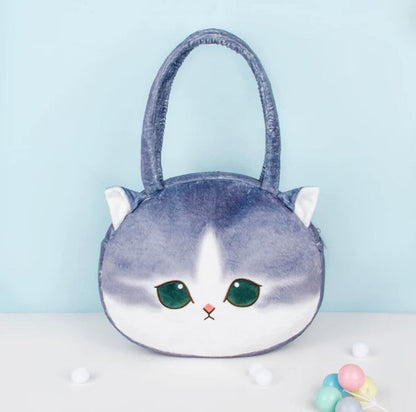 Japan Artist Mofusand Cat Neko Big Plush Bag | Orange Cat Blue Cat - Mascot Plush Shoulder Bag