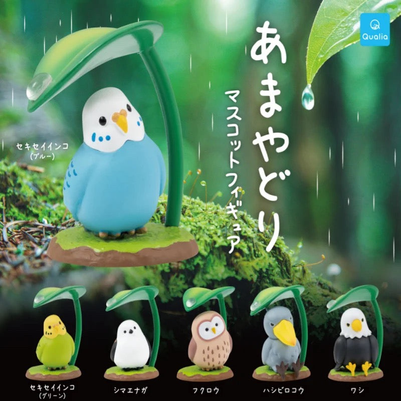 Japan Qualia Gacha Birdies in Rain | Budgie Owl Eagle - Full Set of 6 