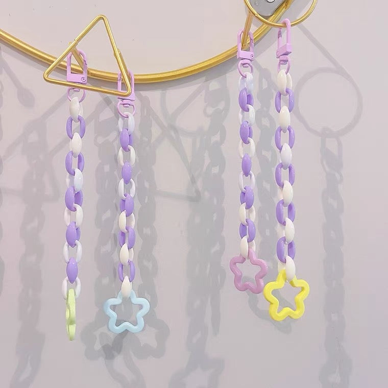 Set of 4 20cm Pastel Colourful with Stars Hanging Toy Handmade Bird Toys Organic Bird Cages Accessories