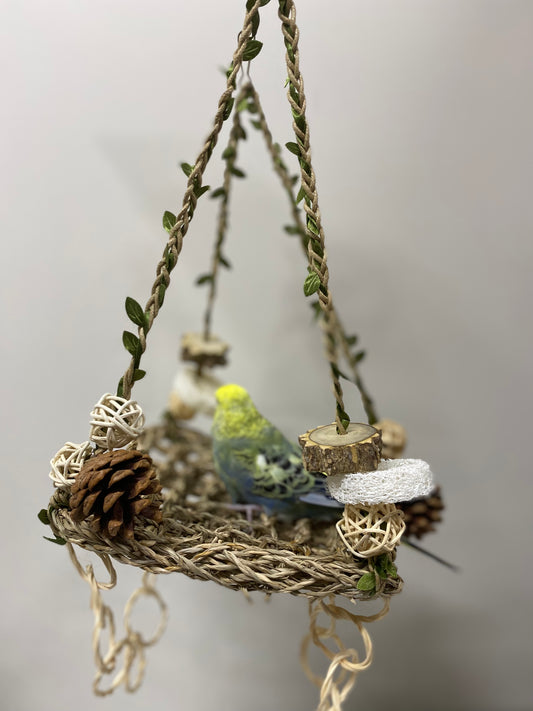 44x18cm Natural Style Big Seagrass Hammock Swings Bed Parrot Toys Hanging Toy Handmade Bird Organic Bird Cages Accessories for small medium bird