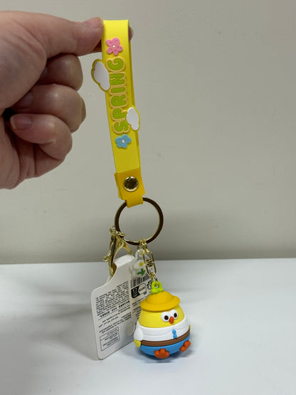 Lovely Chicken Fat Dundun Plastic Keychain | Picnic DunDun Chick  - Children Gift Animal Lanyards