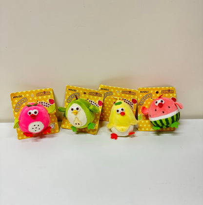 Lovely Chicken Fat Dundun Plush Magnet | Dragon Fruit Pear Banana Watermelon - Children Gift Animal Mini Plush Doll