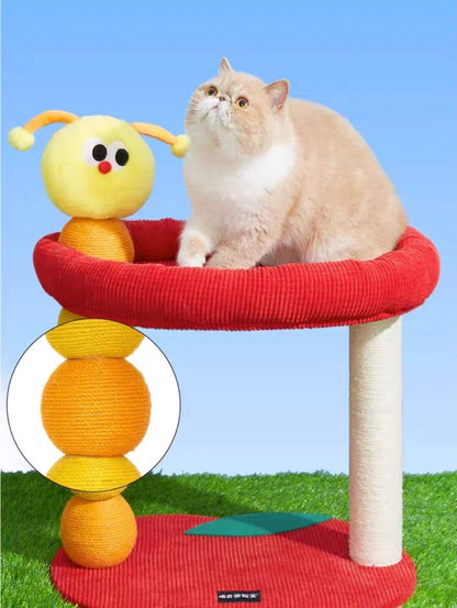 49x40x40cm Red Bad Apple with Worm Small Cat Tree | Cat Scratcher | Cat House | Cat bed | Cat Playground | Pet furniture