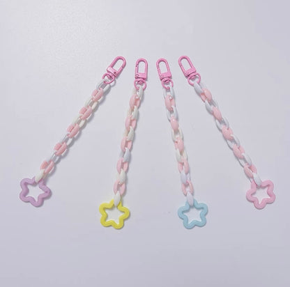 Set of 4 20cm Pastel Colourful with Stars Hanging Toy Handmade Bird Toys Organic Bird Cages Accessories