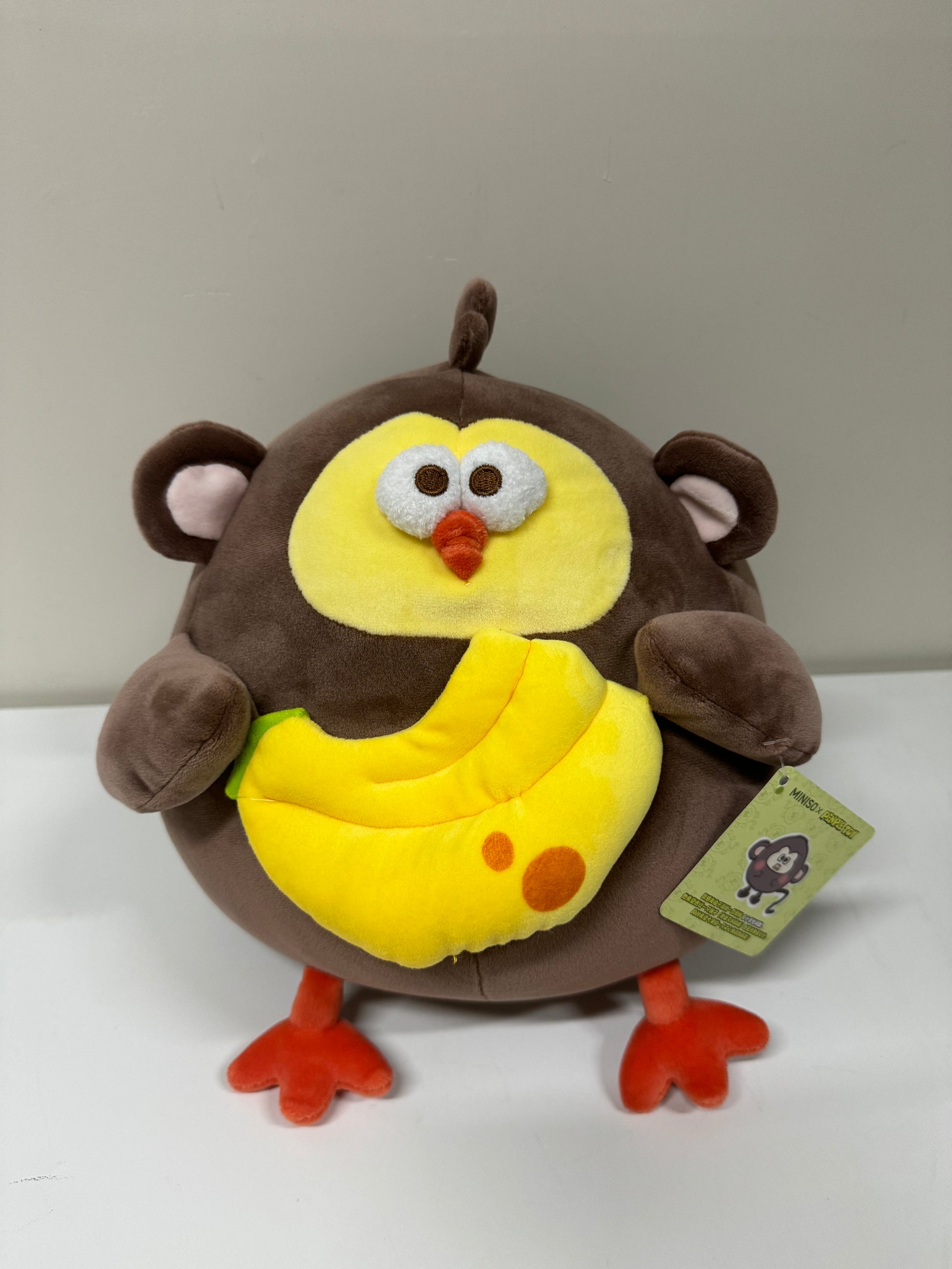 Lovely Chicken Fat Dundun Plush Doll | Banana on Head Monkey with Banana Chick - Children Gift Animal Plush Doll