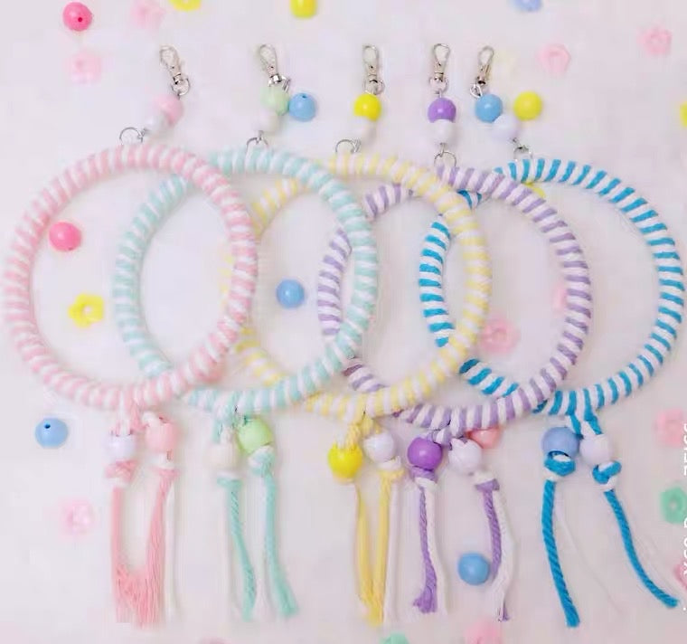 11.5-15cm SML Size Kawaii Style Pastel Rope Swings Parrot Birdie Toy for Small Medium Parrot