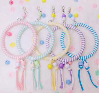 11.5-15cm SML Size Kawaii Style Pastel Rope Swings Parrot Birdie Toy for Small Medium Parrot