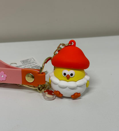 Lovely Chicken Fat Dundun Plastic Keychain | Mushroom DunDun Chick - Children Gift Animal Lanyards