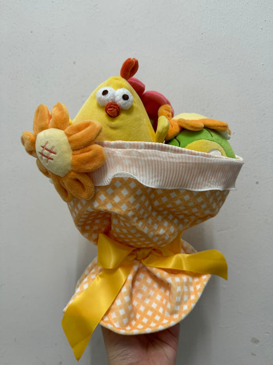 Lovely Chicken Fat Dundun Plush Doll | SunFlower Bouquet Chick - Children Gift Animal Plush Doll