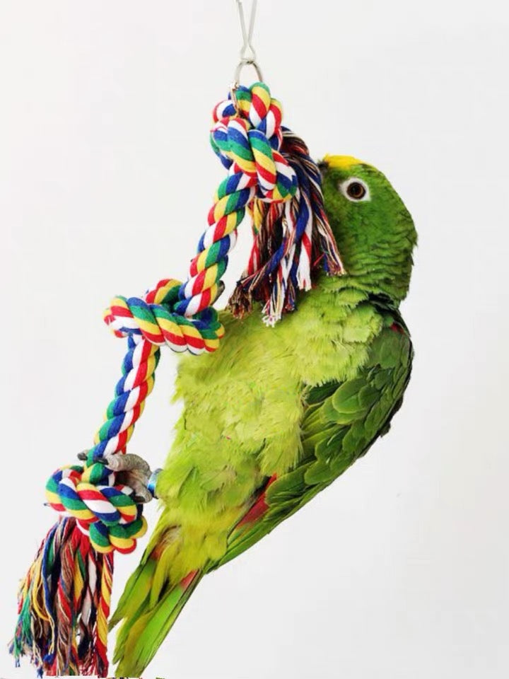 25cm Giant Rope Climbing Bite Hanging Parrot Birdie Toy for Medium Large Size Parrot Cages Accessories