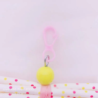 20cm Kawaii Style Acrylic Stars with Paper Bird Bites Hanging Toy Handmade Bird Toys Organic Bird Cages Accessories