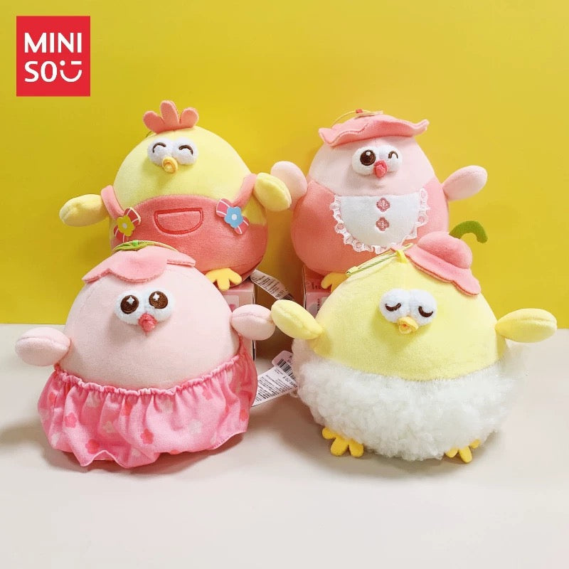 Lovely Chicken Fat Dundun Plush Doll Big Keychain | Pink Flower Baby Dun Dun Set of 4 - Children Gift Animal Plush Doll