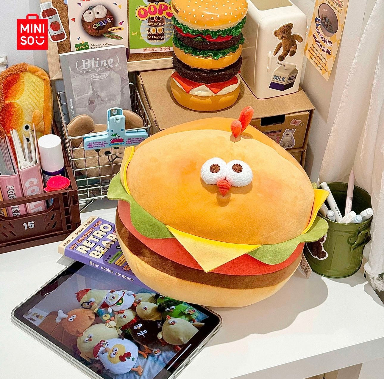 Lovely Chicken Fat Dundun Foods Plush Doll | Hamburger Chick - Children Gift Animal Plush Doll