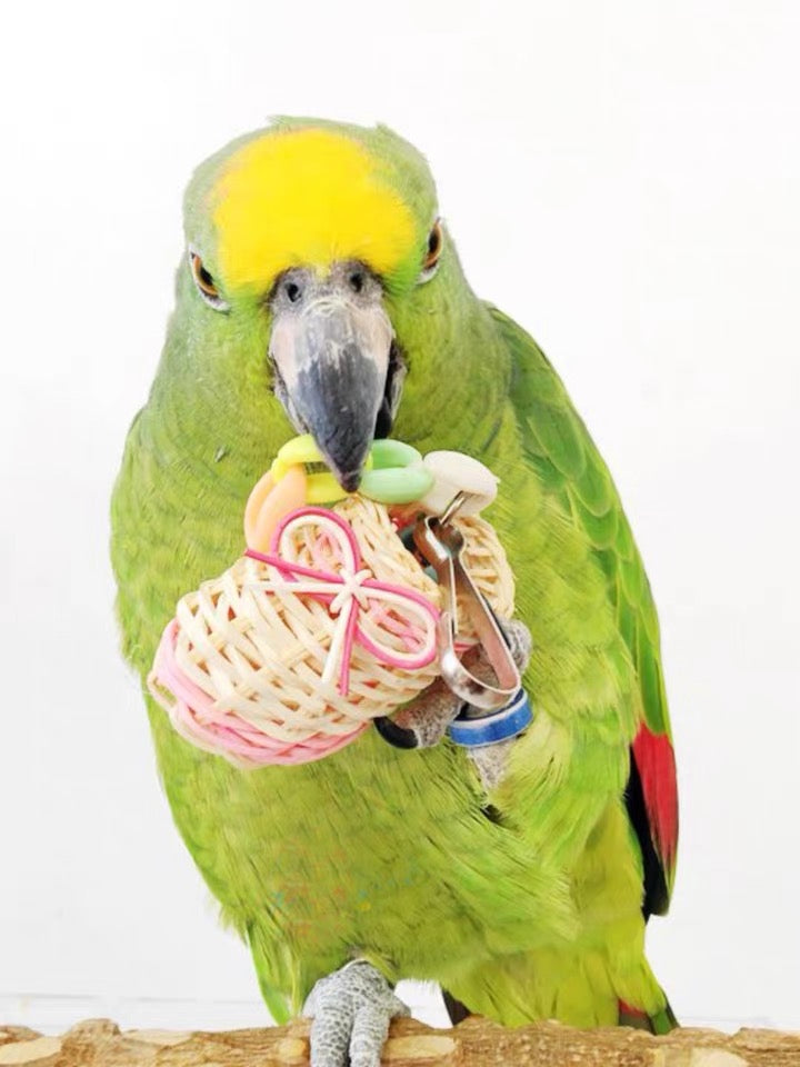 10cm Big Bells Shoes Foot Toy Parrot Bites Hanging Toy Handmade Bird Toys Organic Bird Cages Accessories