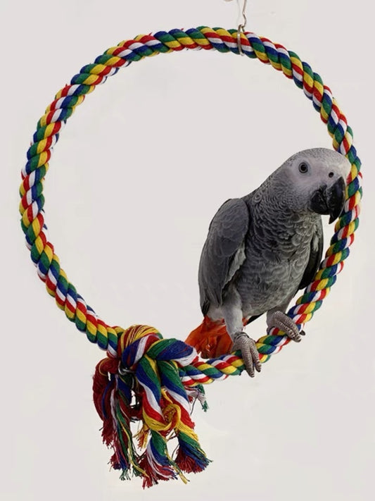 25cm Giant Rope Swings Hanging Natural Parrot Birdie Toy for Medium Large Size Parrot Cages Accessories