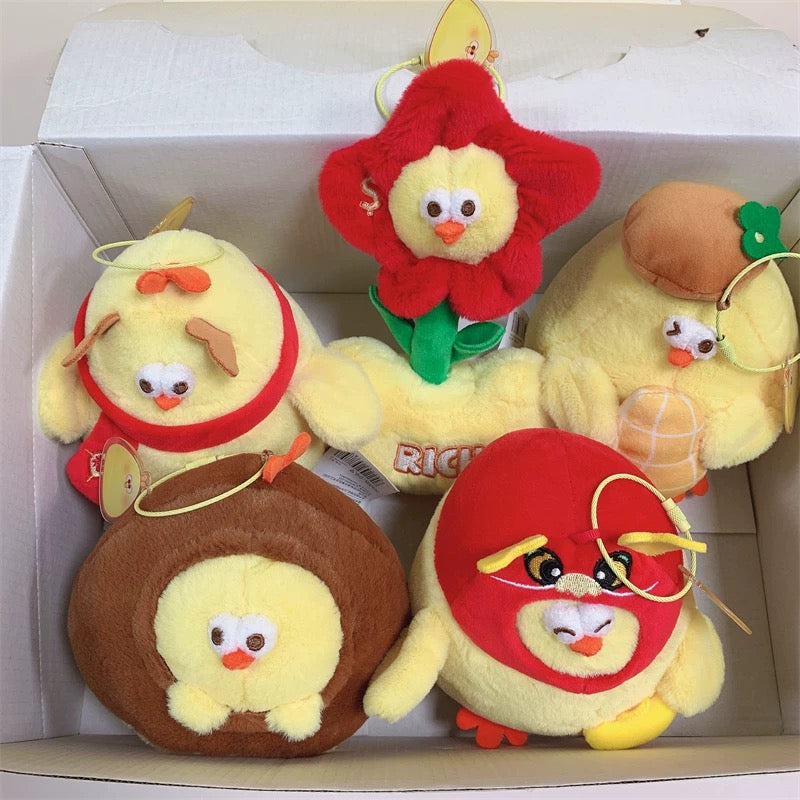 Lovely Chicken Fat Dundun Plush Doll Big Keychain | Wealth Dun Dun Set of 5 - Children Gift Animal Plush Doll