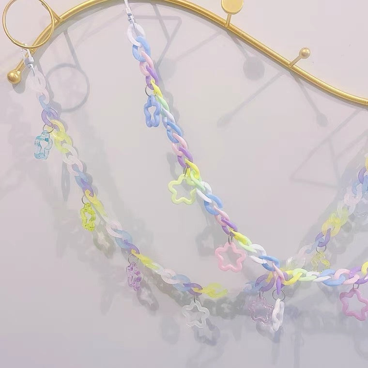 60cm Rainbow Starry Climb Chain Hanging Toy Handmade Bird Toys Organic Bird Cages Accessories