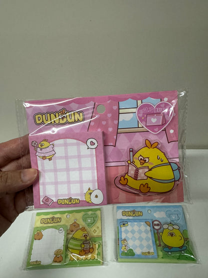 Lovely Chicken Fat Dundun Memo Pad with Clip | Pink Yellow Green Blue - Children Gift Animal Stationery