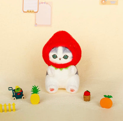 Japan Artist Mofusand Cat Neko Fruit | Orange Apple Pineappe - 20cm Mascot Plush Doll