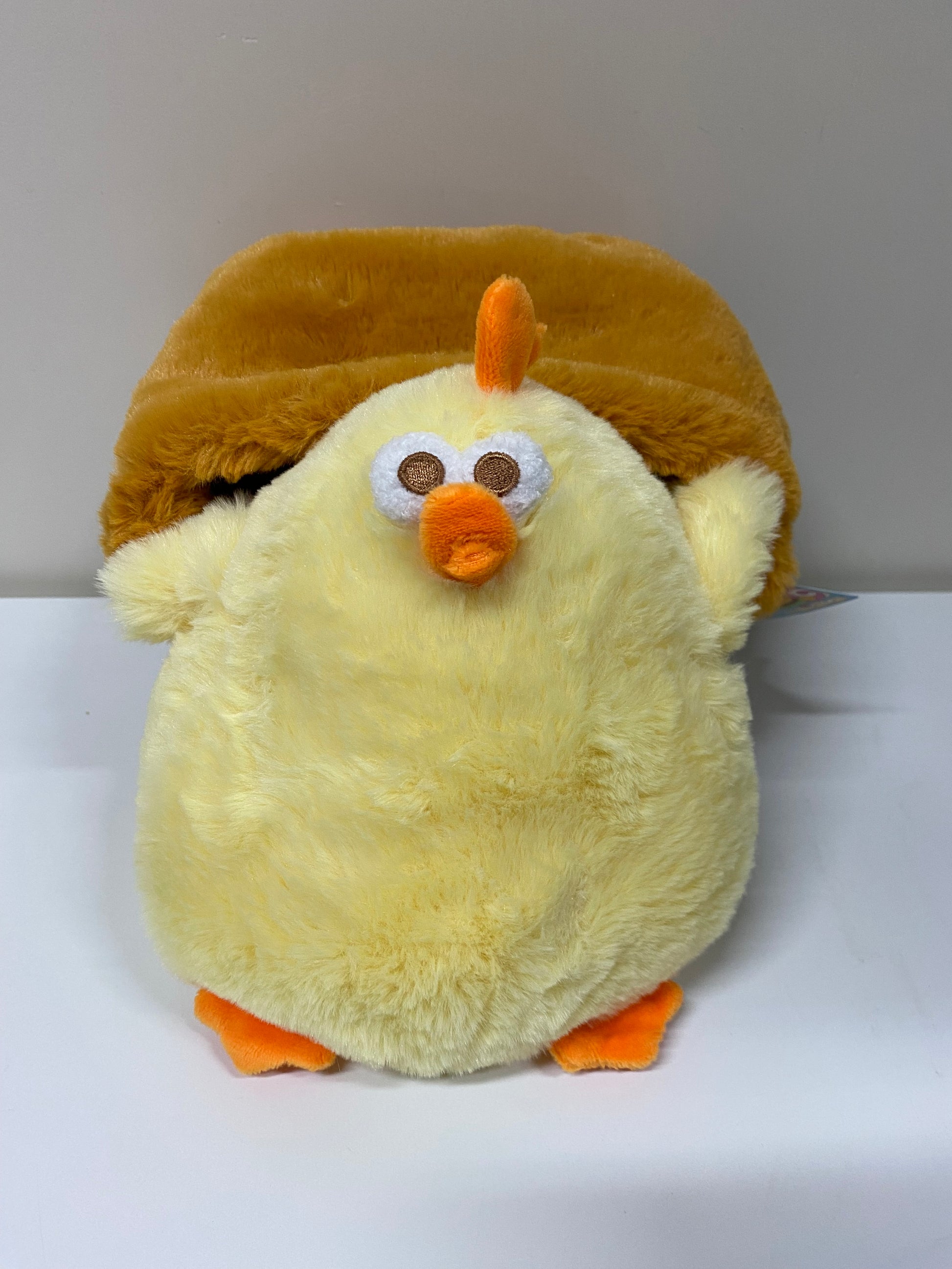 Miniso Lovely Chicken Fat Dundun Plush Doll | 20cm DunDun Chick with Hamburger Plush Handbag - Children Gift Animal Plush Doll