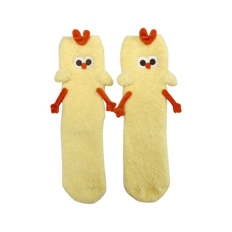 Lovely Chicken Fat Dundun Fun Home Socks | DunDun Chicken Dunny Fox - Children Gift Animal Kawaii Items