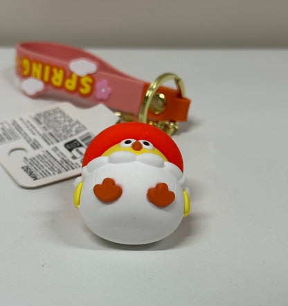 Lovely Chicken Fat Dundun Plastic Keychain | Mushroom DunDun Chick - Children Gift Animal Lanyards