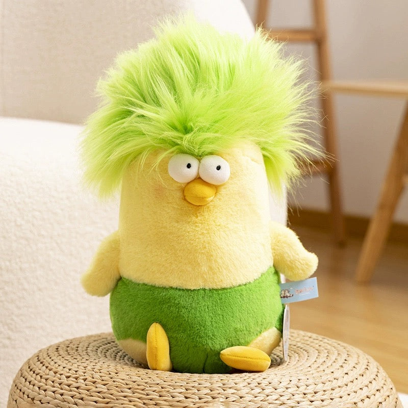 Lovely Chicken Funny Hair Chicken Giant Plush Doll | Green Pink Purple Yellow - Children Gift Animal Plush Doll Hair DIY