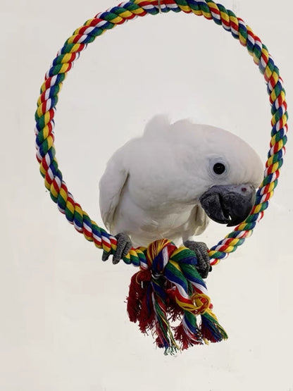 25cm Giant Rope Swings Hanging Natural Parrot Birdie Toy for Medium Large Size Parrot Cages Accessories