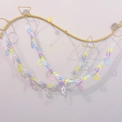 60cm Rainbow Starry Climb Chain Hanging Toy Handmade Bird Toys Organic Bird Cages Accessories