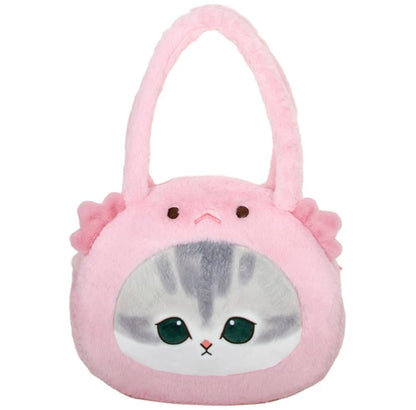 Japan Artist Mofusand Cat Neko Ocean Marine Big Plush Bag | Crab Salamander Globefish - Mascot Plush Shoulder Bag