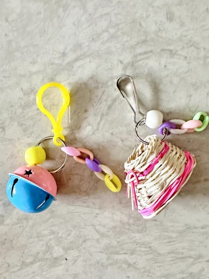 10cm Big Bells Shoes Foot Toy Parrot Bites Hanging Toy Handmade Bird Toys Organic Bird Cages Accessories