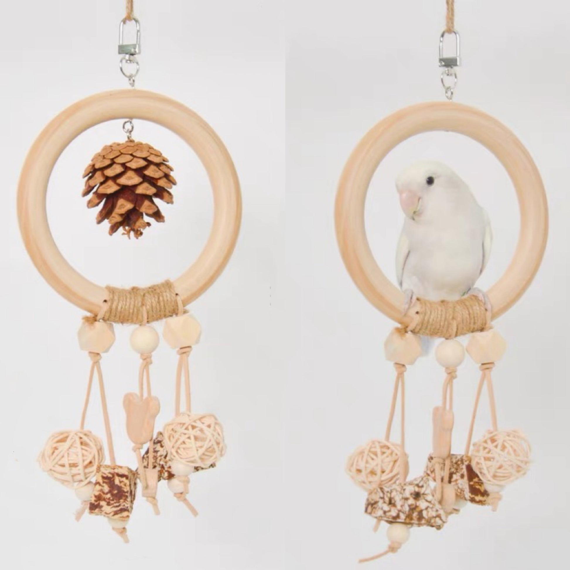 25x12cm Dream Catcher Toy & Swings Bird Bites Hanging Toy Handmade Bird Toys Organic Bird Cages Accessories