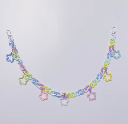 60cm Rainbow Starry Climb Chain Hanging Toy Handmade Bird Toys Organic Bird Cages Accessories