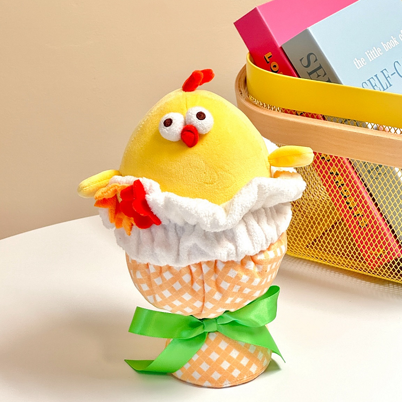 Lovely Chicken Fat Dundun Plush Doll | Flower Bouquet Chick - Children Gift Animal Plush Doll