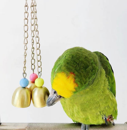 20cm Bells Hanging Natural Parrot Birdie Toy for Medium Large Size Parrot Cages Accessories