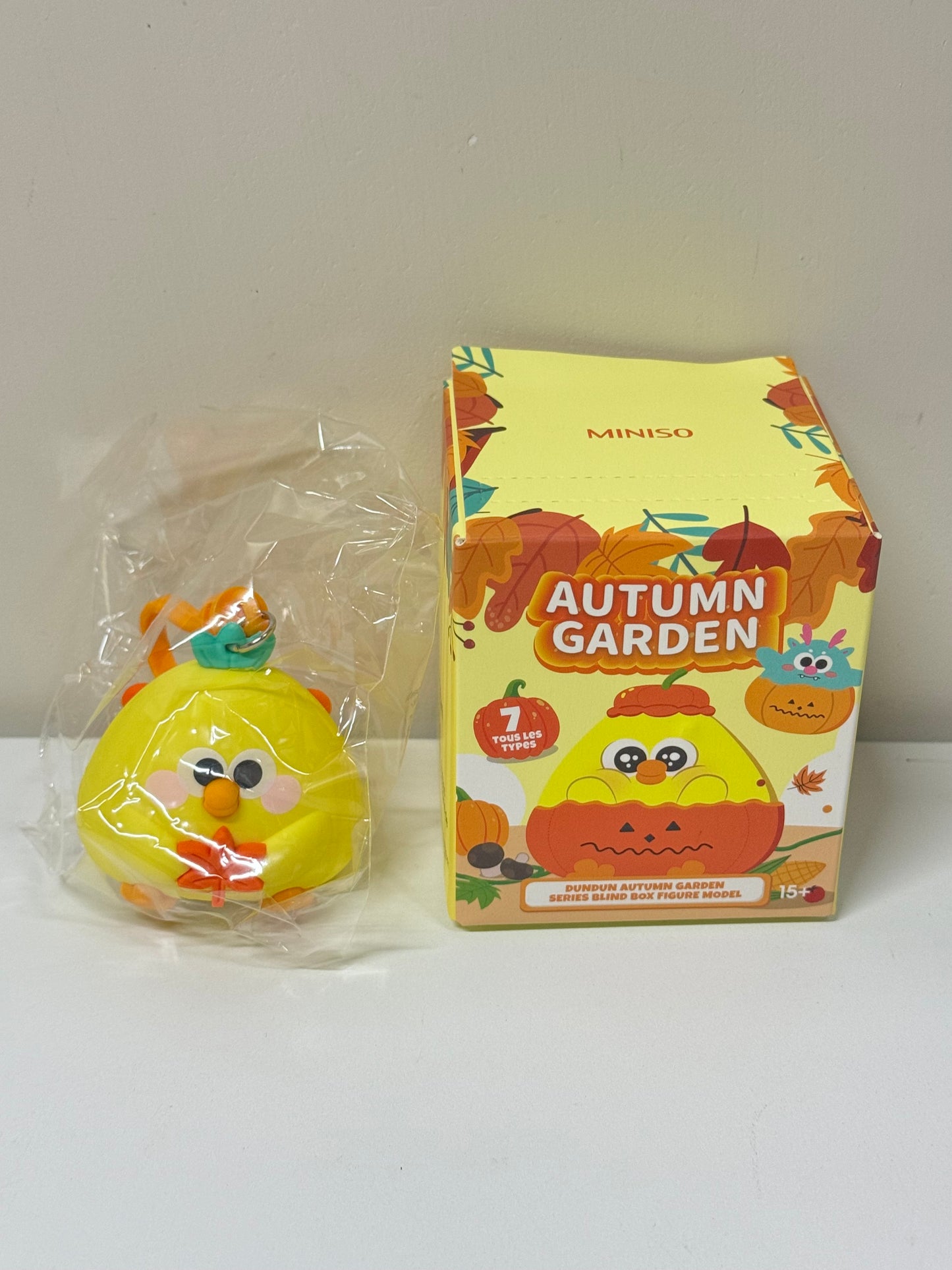 Lovely Chicken Fat Dundun Autumn Garden Plastic Keychain | Autumn Leaf Chicken - Children Gift Animal Blind Box