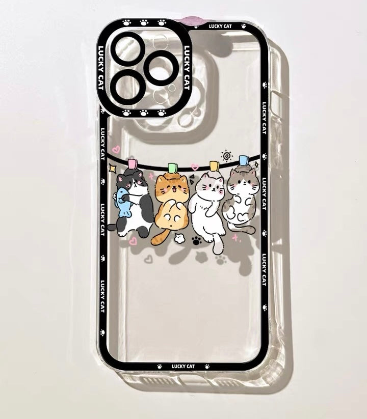 Lovely Cats Hanging iPhone Case 6 7 8 PLUS SE2 XS XR X 11 12 13 14 15 Pro Promax 12mini 13min