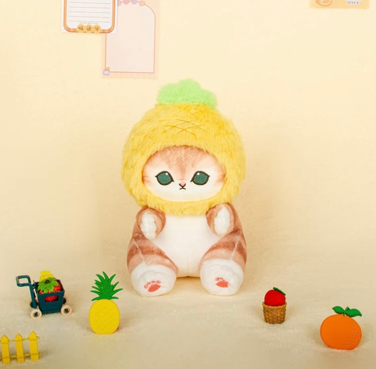 Japan Artist Mofusand Cat Neko Fruit | Orange Apple Pineappe - 20cm Mascot Plush Doll