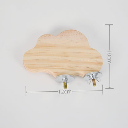 10cm Cute Style Small Wooden Platform | Flower Heart Tree Star Cloud - Parrot Birdie Toy for Small Medium Parrot Hamster Pets