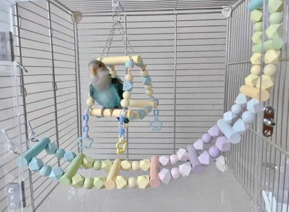 10x10x13cm Pastel Triangle Swings Horse Bird Parrot Birdie Toy for Small Medium Size Parrot Cages Accessories