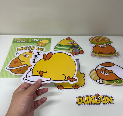 Lovely Chicken Fat Dundun Giant Sticker | 4 Style Pink Yellow Blue Green - Children Gift Animal Stationery