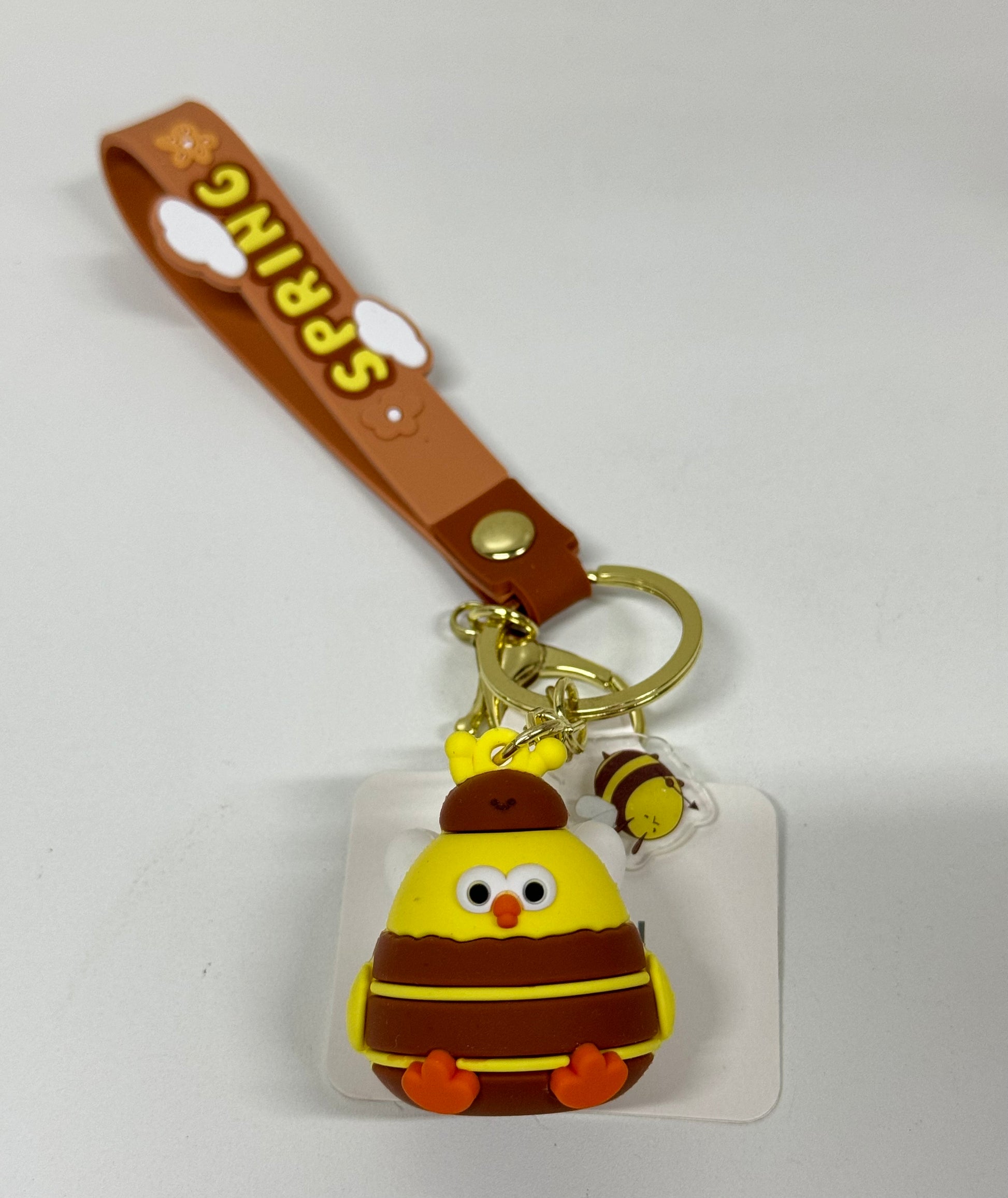 Lovely Chicken Fat Dundun Plastic Keychain | Bee DunDun Chick - Children Gift Animal Lanyards