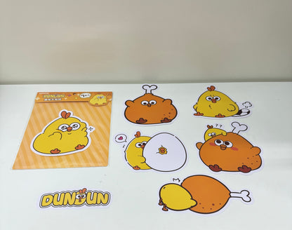 Lovely Chicken Fat Dundun Giant Sticker | 4 Style Pink Yellow Blue Green - Children Gift Animal Stationery