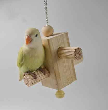 10x6cm Colour Wooden Sticks Hanging Toy for Small Parrot Bird Hanging Parrot Toy Handmade Bird Toys Organic Bird Cages