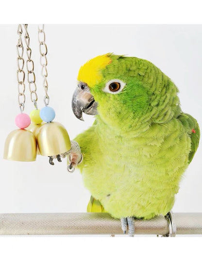 20cm Bells Hanging Natural Parrot Birdie Toy for Medium Large Size Parrot Cages Accessories