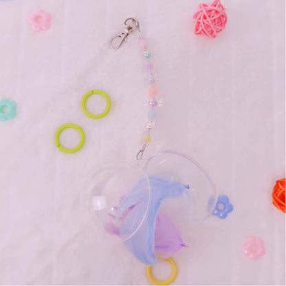 Set of 2 20cm Acrylic Ball with Sweet can put in Feathers Kawaii Sweet Style Hanging Toy Handmade Bird Toys Organic Bird Cages Accessories