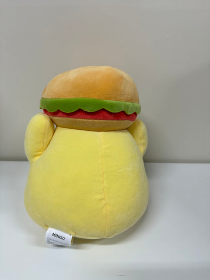 Lovely Chicken Fat Dundun Foods Plush Doll | Hamburger on Head Chick - Children Gift Animal Plush Doll