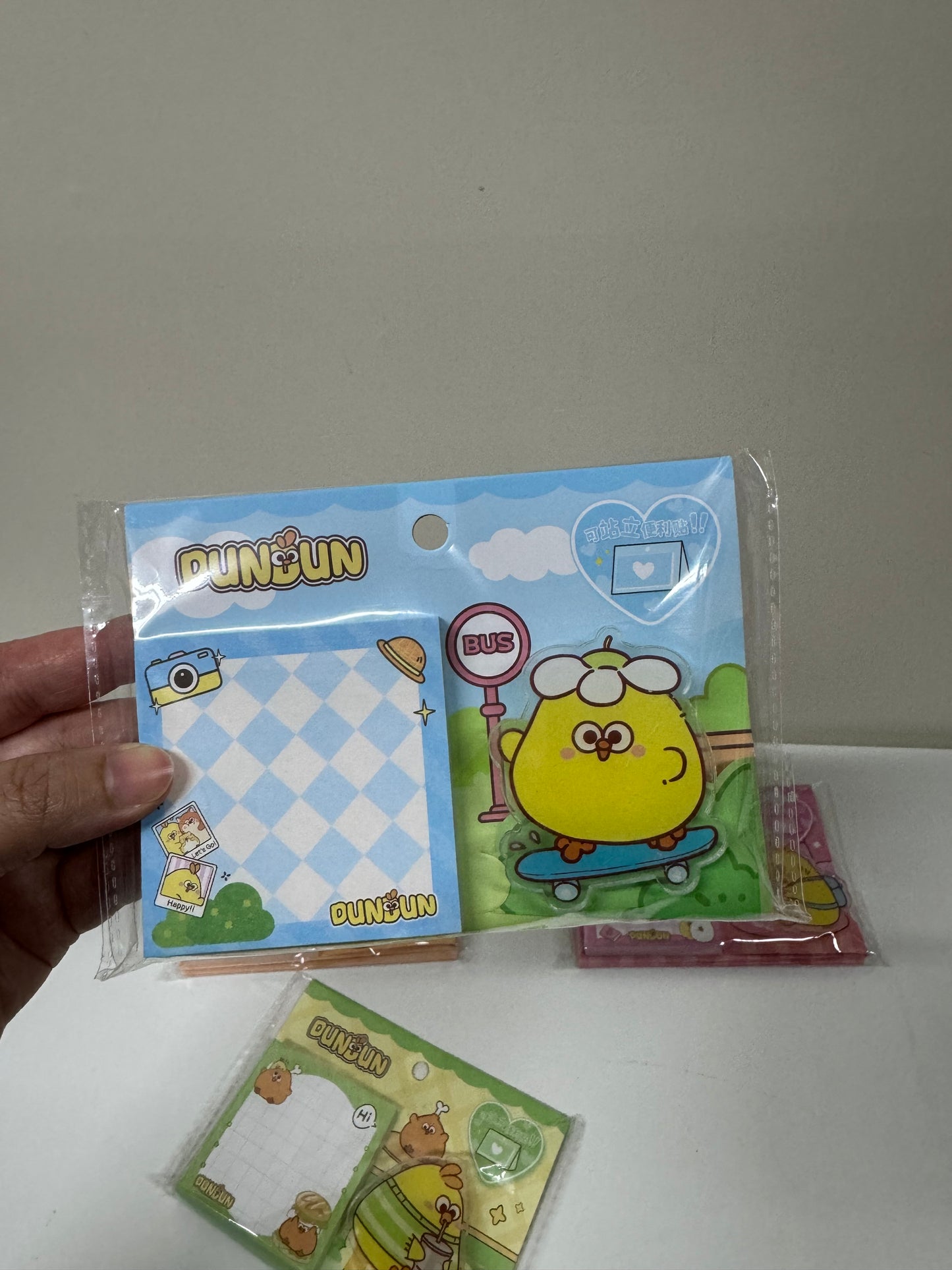 Lovely Chicken Fat Dundun Memo Pad with Clip | Pink Yellow Green Blue - Children Gift Animal Stationery