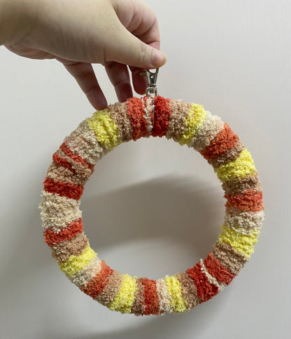 New Colour 17.5cm Pudding Yellow Brown Red Yarn Knitting Ring Swings Parrot Birdie Toy